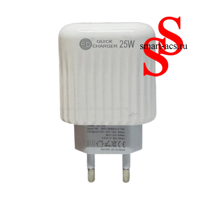 Сетевое зарядное устройство VK-V06, 25W PD